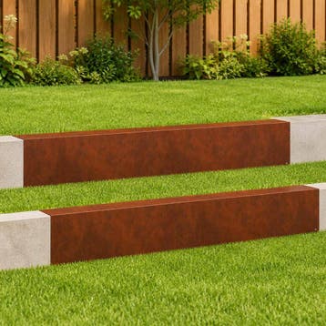 vidaXL Afdekprofiel voor tuinafboording 2 st 100 x 10 x 15, Verzenden, Nieuw