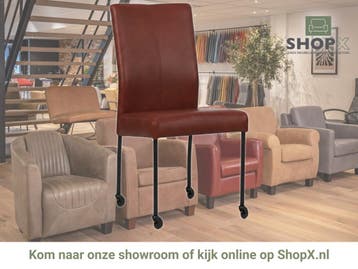 Leren eetkamerstoel Comfort met wieltjes - Granada Rouge, Huis en Inrichting, Stoelen, Nieuw, Leer, Ophalen of Verzenden, Rood
