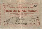 5 Francs France Komitat 02700 – Tergnier – Fargniers –, Verzenden