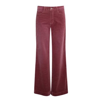 MAC • fluwelen Wide broek rood • 36, Verzenden, MAC, Nieuw, Maat 36 (S)
