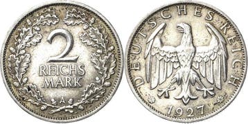2 Reichsmark 1927 Kleinmunten, Verzenden
