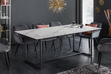 Design eettafel SYMBIOSE 200cm marmer wit keramiek gemaakt, Ophalen of Verzenden, Nieuw
