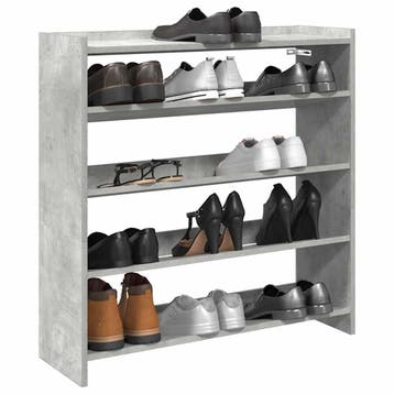 vidaXL Schoenenrek 80x25x81 cm bewerkt hout betongrijs, Huis en Inrichting, Kasten | Schoenenrekken, Verzenden, Nieuw