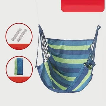 Gestreepte Canvas Hangmat Stoel - Draagbaar en Comfortabel v, Verzenden, Nieuw