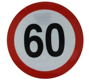Maximale Snelheidssticker 60 Km/h - Snelheid Sticker 200 Mm, Ophalen of Verzenden, Nieuw, Universele onderdelen