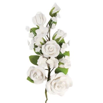 Culpitt Suikerbloem Witte Rozen 17,8cm, Verzenden, Nieuw