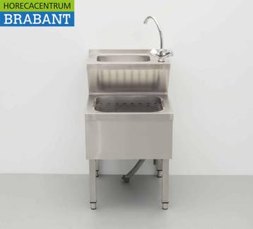 HCB RVS Dubbele Wasbak Spoelbak Uitgietbak combi Kraan 50,5, Ophalen of Verzenden, Nieuw in verpakking