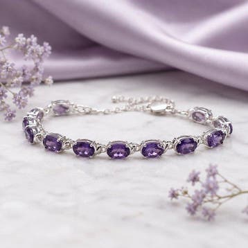Zonder minimumprijs - Armband Verguld Amethist - 18kt, Sieraden, Tassen en Uiterlijk, Nieuw