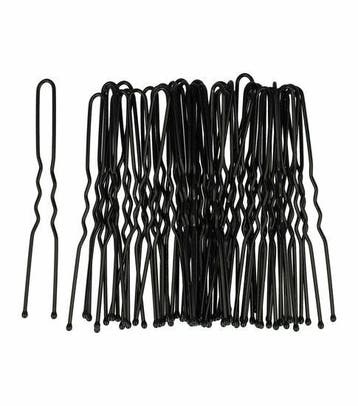 Haardotspelden 5cm – Metalen Haarpinnen – Zwart – 40 Stuks, Nieuw