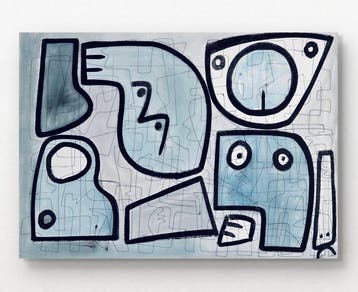 Gundi Falk (1966) - Composition XXL bleue aux formes