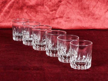 Set van 6 kristallen whiskyglazen / tumblers – klassiek