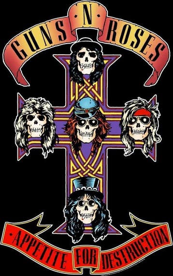 Guns N Roses - Appetite for Destruction - Textielposter, Ophalen of Verzenden, Nieuw, Poster, Artwork of Schilderij