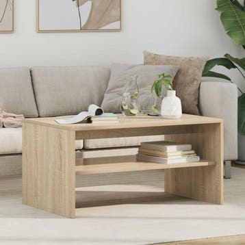 vidaXL Salontafel Sonoma Eiken 80 x 50 x 40 cm Bewerkt hout, Verzenden, Nieuw, 50 tot 100 cm, Rechthoekig