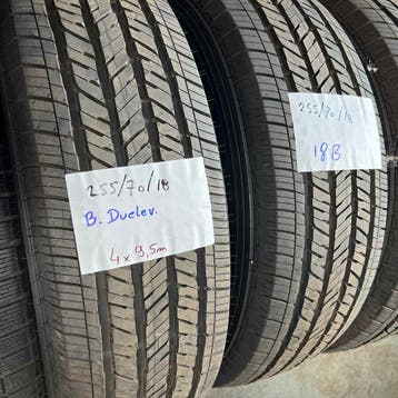 2 x Bridgestone Dueler 255-70-18 Zomerbanden 9,5mm, 18 inch, Gebruikt, 255 mm, Ophalen of Verzenden