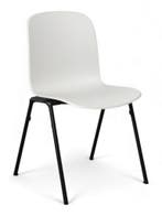 Steelcase Cavatina stoel, 4-poot, zwart-grijs, Huis en Inrichting, Stoelen, Ophalen of Verzenden, Gebruikt, Grijs