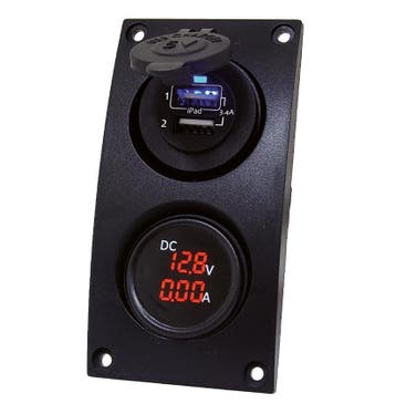 Talamex Curved Add-on - Dubbel USB & Volt-/Ampère meter, Ophalen of Verzenden, Nieuw
