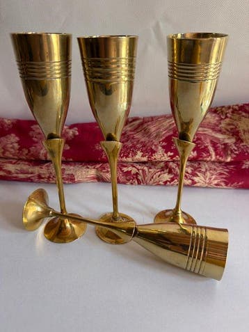 Champagneglas (4) - Messing