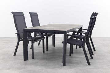 Madino Excellent/Kings verstelbare tuinset antraciet -, Verzenden, Nieuw, Overige materialen, Tuinset