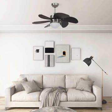 vidaXL Plafondventilator met lamp 76 cm donkerbruin, Witgoed en Apparatuur, Ventilatoren, Verzenden, Nieuw