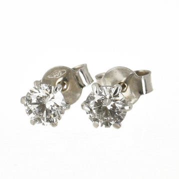 Oorstekers - 14 karaat Witgoud Diamant (Natuurlijk)