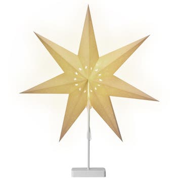 Kerstster Papier LED Wit Sterretjes incl Standaard, Verzenden, Nieuw