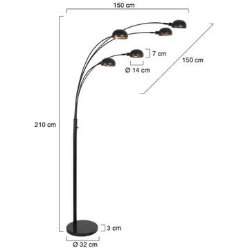 Mexlite vloerlamp Pentra 4855ZW Tweede Kansje, Ophalen, Overige materialen, 200 cm of meer, Nieuw