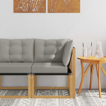 vidaXL Buiten Hoek Sofa Massief acaciahout en Textilene Stof, Verzenden, Nieuw