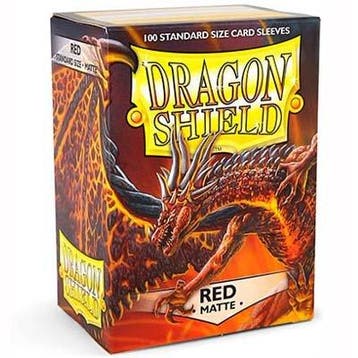 100 Card Sleeves Standaard Dragonshield Rood Matte, Verzenden, Nieuw