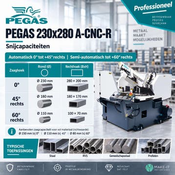 Automatische bandzaagmachine Pegas-Gonda 230x280mm, Ophalen of Verzenden