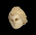 Oud-Romeins Marmer hoofd van Eros. Spaans exportvergunning.