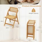 LIVSK Rotan Klapstoelen - Bamboe Frame - 360° Draaibare Rugl, Verzenden, Nieuw