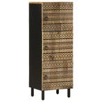 vidaXL Hoge kast 40x33,5x110 cm massief ruw mangohout, Huis en Inrichting, Woonaccessoires | Cd- en Dvd-rekken, Verzenden, Nieuw
