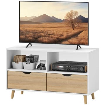 TRUUSK TV Kast Lowboard - 2 Planken - Lade - 99 cm lang - Wi, Verzenden, Nieuw