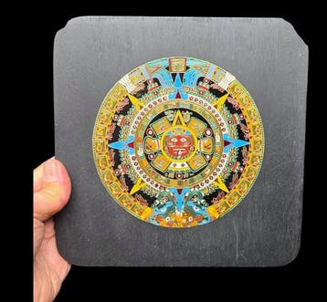 Astec solar calendar - on wood base-with all the
