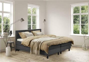 Boxspring Milo, pocketmatras + toplaag (nieuw, A-keuze), Nieuw, Grijs
