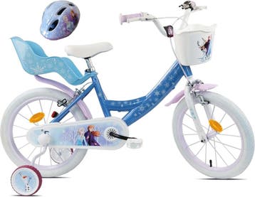 Frozen kinderfiets + Helm | Stalen frame | Laatste Stuk!, Zijwieltjes, 16 tot 20 inch, Ophalen of Verzenden, Zo goed als nieuw