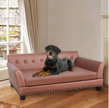 Luxe Hondenbank – Verhoogd PU-Leren Hondenbed met Kussen, Verzenden, Nieuw