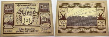 700 Mark 27 Mai 1923 Notgeld Ujest (schlesien), Postzegels en Munten, Bankbiljetten | Europa | Niet-Eurobiljetten, Verzenden