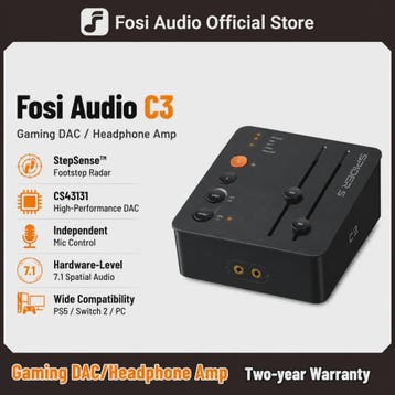 Fosi Audio C3 Gaming DAC & Headphone Amplifier - Verbeter Vo, Verzenden, Nieuw