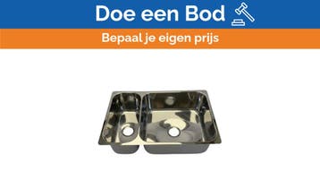 Bieden: Barka Double Basin Stainless Steel Marine Sink - LV, Ophalen of Verzenden, Nieuw, Kombuis en Sanitair, Zeilboot of Motorboot