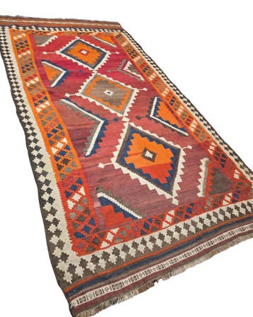 Tribal Kelim kashkay 290x1500 handgeweven wollen vloerkleed, Huis en Inrichting, 200 cm of meer,  Perzisch tapijt kelim killim wollen vloerkleed handgeknoopt 