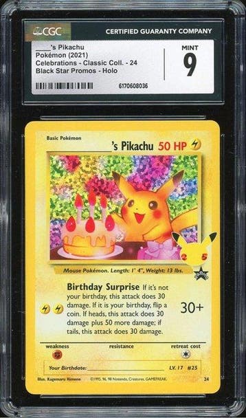 Pokémon - 1 Graded card - Pikachu Birthday Pikachu, Nieuw