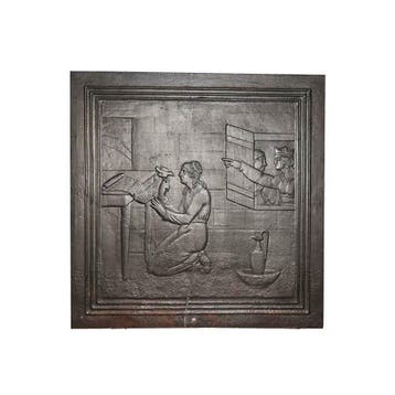Haardplaat, vuurplaat, haard accessoires, `t Achterhuis, Gebruikt