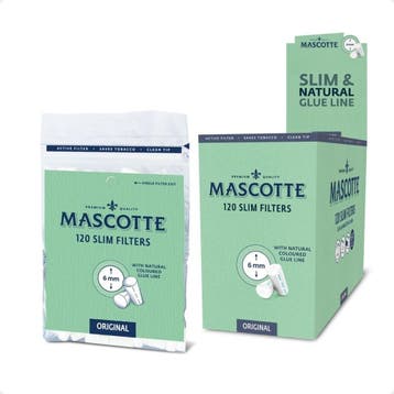 Mascotte filters slim paper (6mm) 120st (doos 20 zakjes), Verzamelen, Verzenden, Nieuw