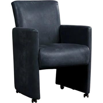 Leren eetkamerstoel Elegant - Kenia Denim (blauw) - Zonder, Eigentijds, Modern, Blauw, Nieuw, Leer