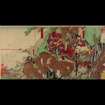 Utagawa Yoshifuji /  (1828–1887) — «Yoshitsunes aanval