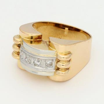 Ring - 18 karaat Geel goud Diamant (Natuurlijk) - Tank, Nieuw