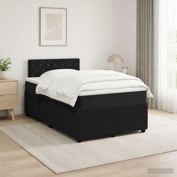 vidaXL Boxspringbed met matras Zwart 120 x 190 cm Fluweel, Verzenden, Nieuw, Zwart, Stof