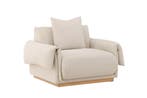 Momo Fauteuil Beige  Linen&Katoen Eikenhout Onderstel Jorn, Huis en Inrichting, Fauteuils, Verzenden, Nieuw