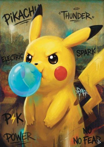 ANDSAL MCMXCI - Pikachu - Pokémon Pop Art Bubblegum Street, Nieuw